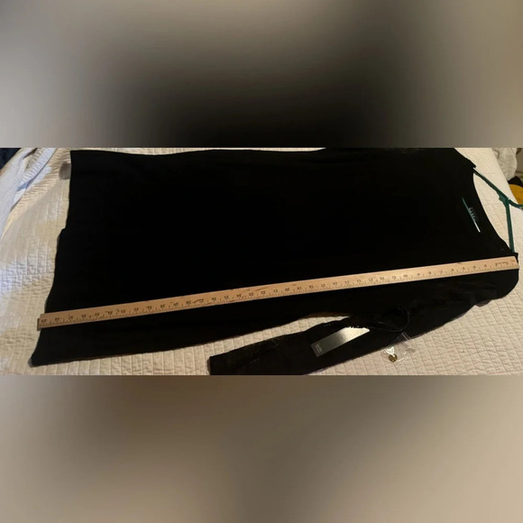 Nicole Miller Black Dress Floral Lace Sleeves Sz XL - Picture 9 of 10